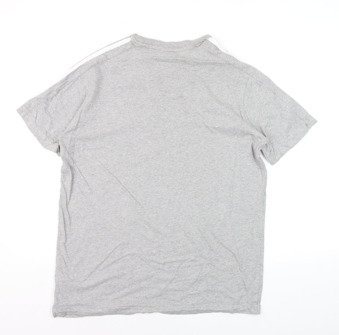 Adidas Men’s Grey Short Sleeve Crew Neck Regular Fit Sports T-Shirt M