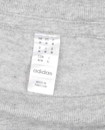 Adidas Men’s Grey Short Sleeve Crew Neck Regular Fit Sports T-Shirt M