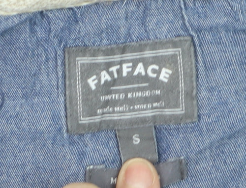 FatFace Men’s Grey Striped Polo Shirt Small Cotton Classic Fit