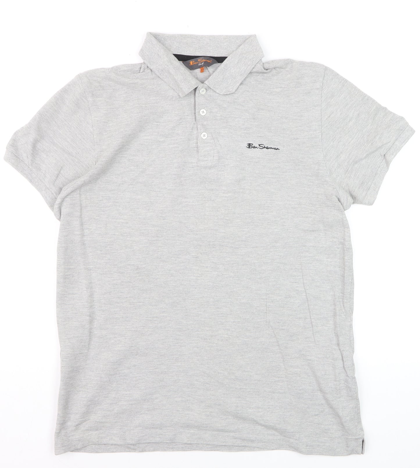 Ben Sherman Men's Grey Heritage Short Sleeve Cotton Polo Shirt M