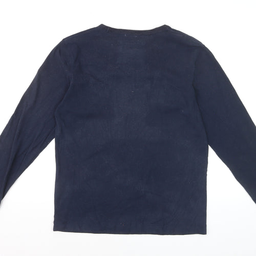 Abercrombie & Fitch Men’s Blue Long Sleeve Graphic Cotton Top L