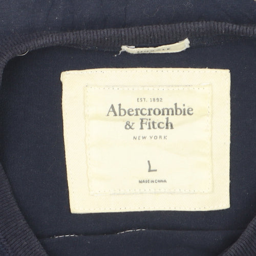 Abercrombie & Fitch Men’s Blue Long Sleeve Graphic Cotton Top L