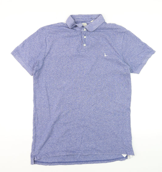 Jack Wills Men's Blue Cotton Short Sleeve Polo Shirt M