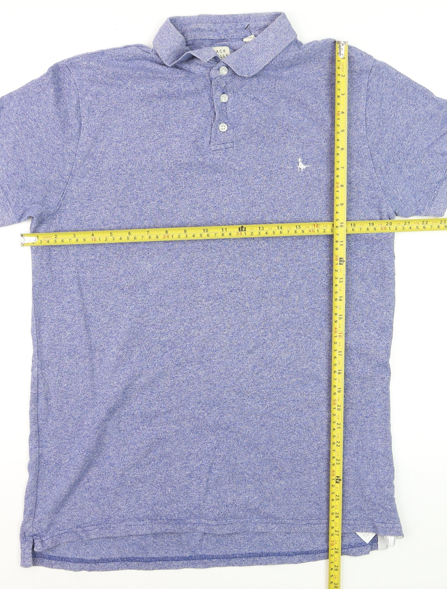 Jack Wills Men's Blue Cotton Short Sleeve Polo Shirt M