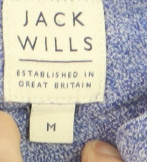 Jack Wills Men's Blue Cotton Short Sleeve Polo Shirt M