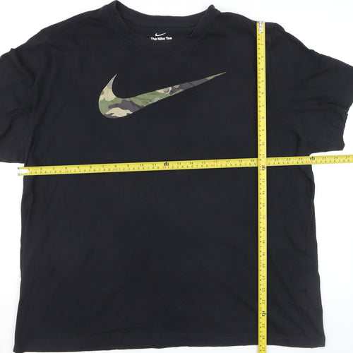 Nike Mens Black 2XL Sports Dri-Fit Camouflage Logo T-Shirt