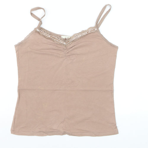 White Stuff Women's Beige Camisole Vest Top Size 12 Cotton Blend