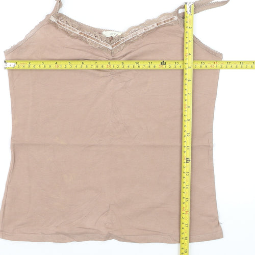 White Stuff Women's Beige Camisole Vest Top Size 12 Cotton Blend