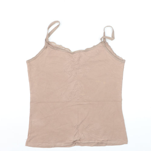 White Stuff Women's Beige Camisole Vest Top Size 12 Cotton Blend
