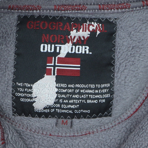 Geographical Norway Men's Red Full Zip Fleece Sweatshirt Size M