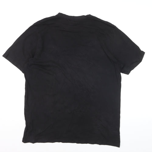 Bowie 75 Black Graphic Print Men's L T-Shirt - Music Retro Style