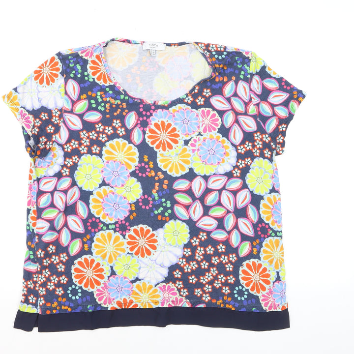 Tinta Style Women’s Multicoloured Floral Jersey Blouse Size 18
