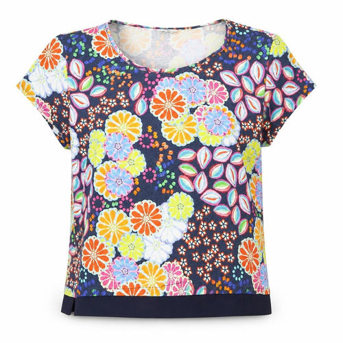Tinta Style Women’s Multicoloured Floral Jersey Blouse Size 18
