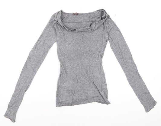 Phase Eight Women’s Grey Cowl Neck Long Sleeve Jersey Top Size L