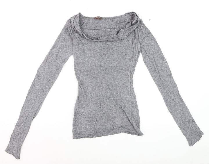 Phase Eight Women’s Grey Cowl Neck Long Sleeve Jersey Top Size L