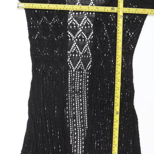 Uniform John Paul Richard Black Crochet Knit Cardigan Women M