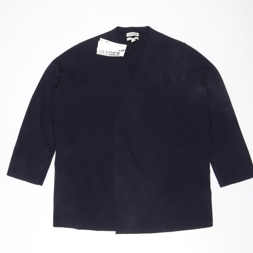 Marks and Spencer Jaeger Women's Blue Merino Wool Cardigan M