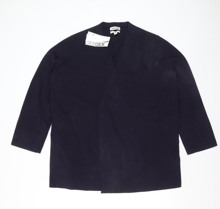 Marks and Spencer Jaeger Women's Blue Merino Wool Cardigan M