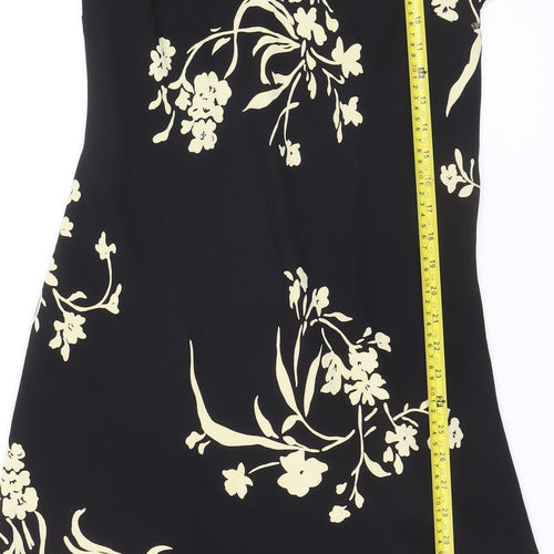 S.L. Fashions Women’s Black Floral Asymmetric Dress Size 10