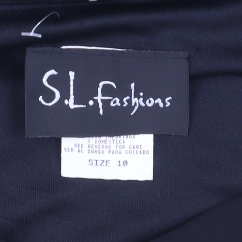 S.L. Fashions Women’s Black Floral Asymmetric Dress Size 10