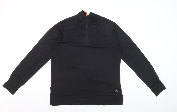 Next Active Women’s Black 1/2 Zip Pullover Sweatshirt Size 14 Polyester Blend