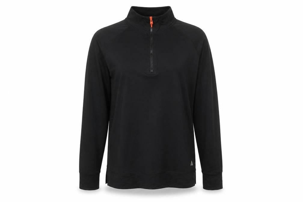 Front view of Next Active Women’s Black 1/2 Zip Pullover Sweatshirt, size UK 14, Polyester Blend