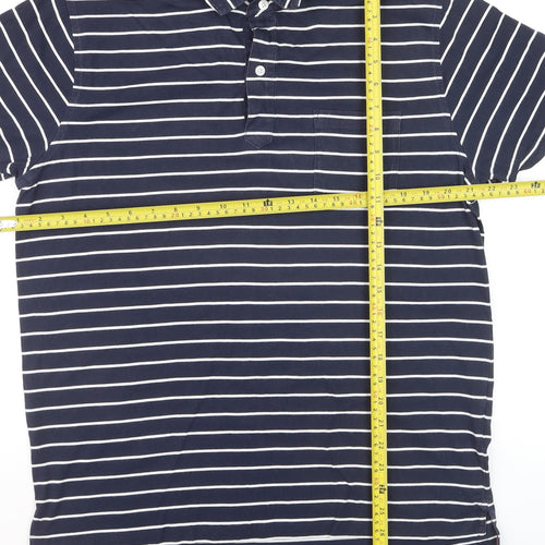 Tommy Hilfiger Men's Blue Striped Slim Fit Polo Shirt XL