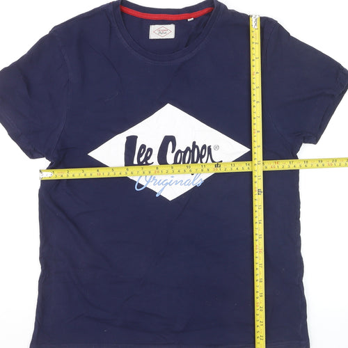 Lee Cooper Womens Blue Cotton Short Sleeve Crew Neck T-Shirt Size 10