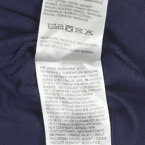 Lee Cooper Womens Blue Cotton Short Sleeve Crew Neck T-Shirt Size 10