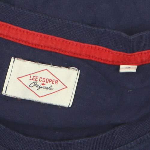 Lee Cooper Womens Blue Cotton Short Sleeve Crew Neck T-Shirt Size 10