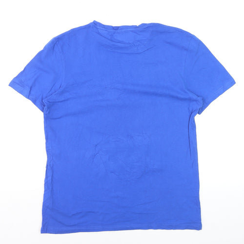 Lyle & Scott Men's Blue Crew Neck Cotton Short Sleeve T-Shirt Size M