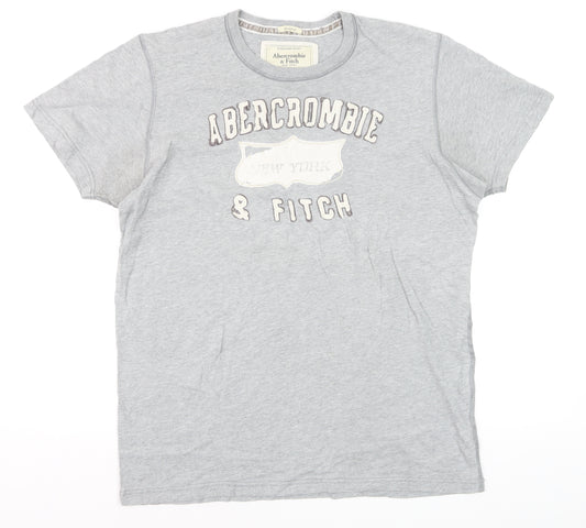 Abercrombie & Fitch Men's Grey XL Muscle Fit Graphic T-Shirt