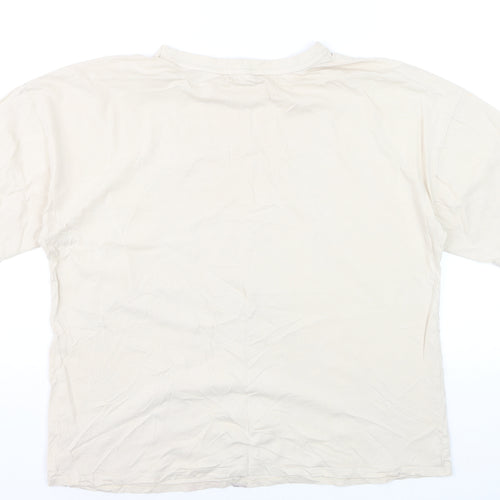 George Women’s Beige Mickey Mouse T-Shirt Size 12 Short Sleeve Cotton