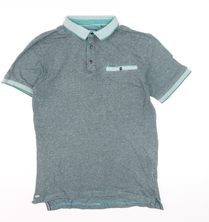 Kensington Eastside Men's Blue Short Sleeve Cotton Polo Small