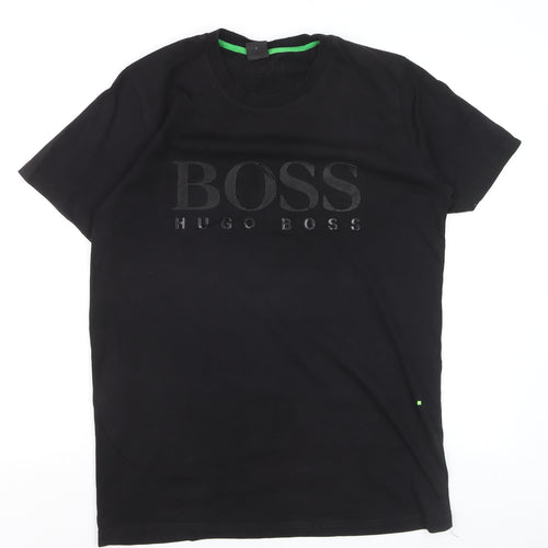 Hugo Boss Men's Black Logo Crew Neck Cotton T-Shirt Size L