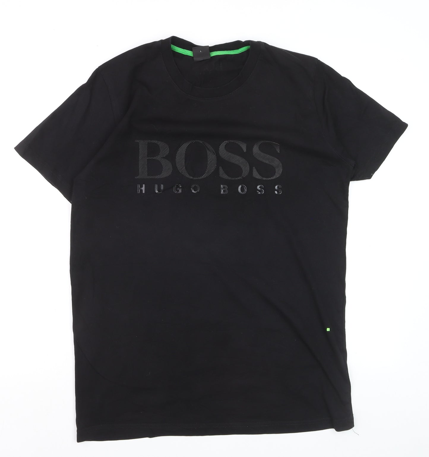 Hugo Boss Men's Black Logo Crew Neck Cotton T-Shirt Size L