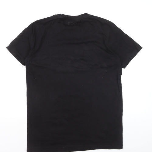 Hugo Boss Men's Black Logo Crew Neck Cotton T-Shirt Size L