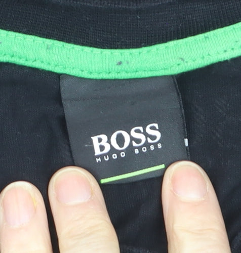 Hugo Boss Men's Black Logo Crew Neck Cotton T-Shirt Size L