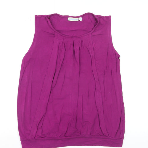 JoJo Maman Bébé Women's Purple Sleeveless Jersey Tank Top Size S