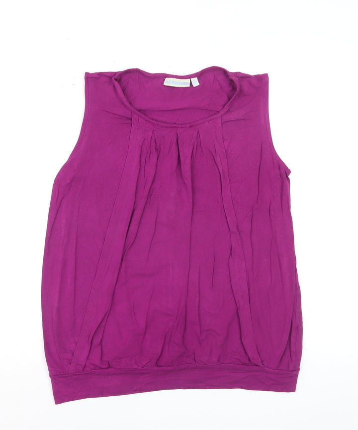 JoJo Maman Bébé Women's Purple Sleeveless Jersey Tank Top Size S