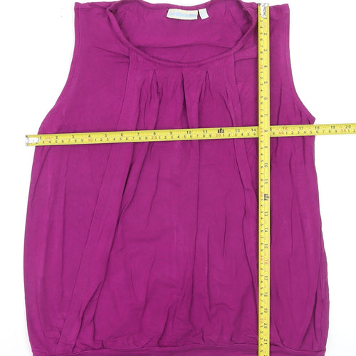 JoJo Maman Bébé Women's Purple Sleeveless Jersey Tank Top Size S