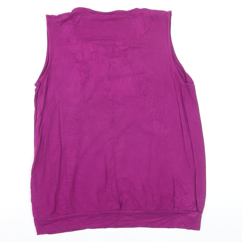 JoJo Maman Bébé Women's Purple Sleeveless Jersey Tank Top Size S