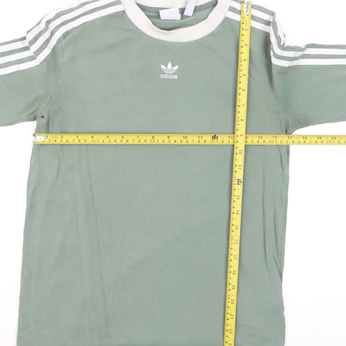 Adidas Womens Green Long Sleeve Crew Neck T-Shirt Size 8
