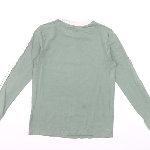 Adidas Womens Green Long Sleeve Crew Neck T-Shirt Size 8