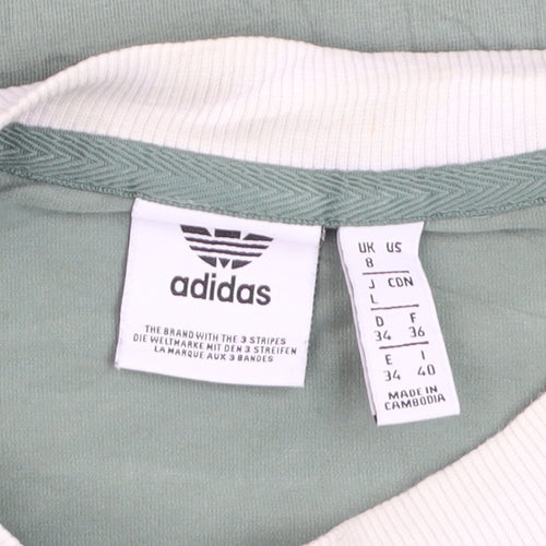 Adidas Womens Green Long Sleeve Crew Neck T-Shirt Size 8