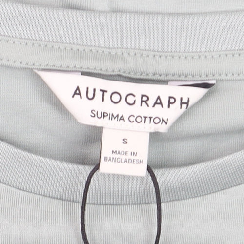 Marks and Spencer Autograph Women's Green Supima Cotton T-Shirt Size S