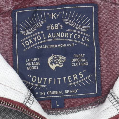 Tokyo Laundry Men's Grey 1/2 Zip Sweatshirt L Regular Fit