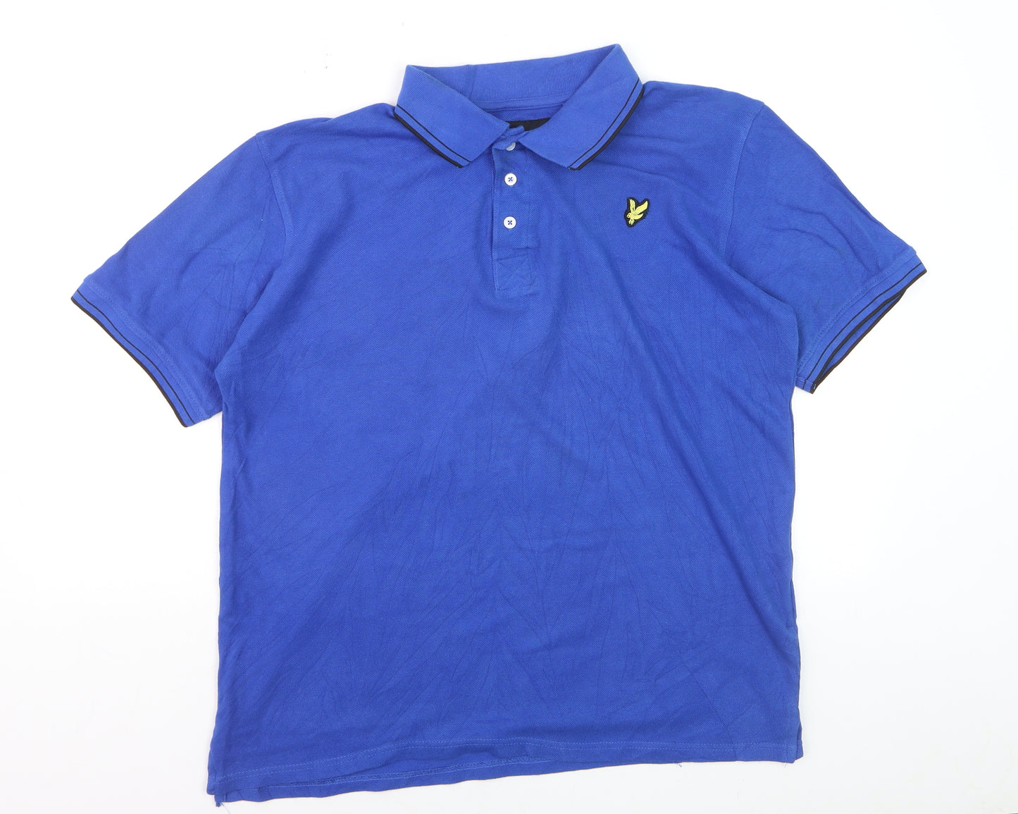 Lyle & Scott Men's Blue Cotton Polo Shirt XL Regular Fit