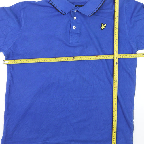 Lyle & Scott Men's Blue Cotton Polo Shirt XL Regular Fit