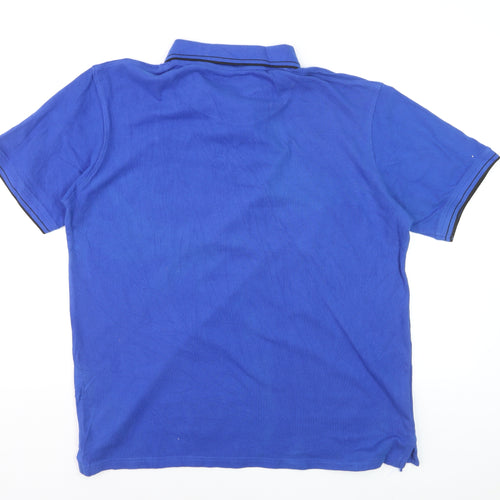 Lyle & Scott Men's Blue Cotton Polo Shirt XL Regular Fit